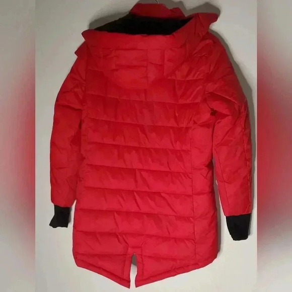 Swiss-Tech  Puffer Down Jacket/Coat Red Full Zip Hooded Sz Small Packable - Picture 3 of 8